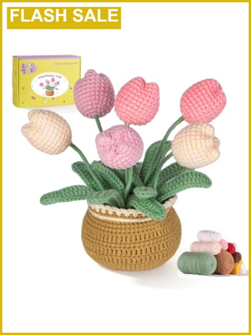 Crochet Kit for Beginners Tulip Plant Kit Knitting Kit DIY Craft